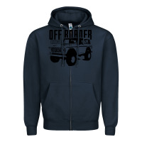 Navy off roader bronco Zipper Hoodie - DesignPulse