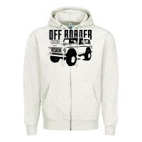 Oatmeal Heather off roader bronco Zipper Hoodie - DesignPulse