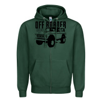 Sports Green off roader bronco Zipper Hoodie - DesignPulse