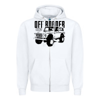 White off roader bronco Zipper Hoodie - DesignPulse