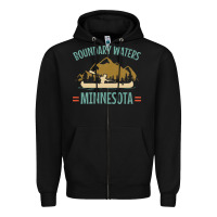 Black retro boundary waters canoe minnesota Zipper Hoodie - DesignPulse