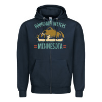 Navy retro boundary waters canoe minnesota Zipper Hoodie - DesignPulse