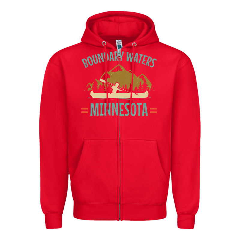 Retro Boundary Waters Canoe Minnesota Zipper Hoodie by DesignPulse | Teevron
