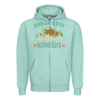 Seafoam retro boundary waters canoe minnesota Zipper Hoodie - DesignPulse