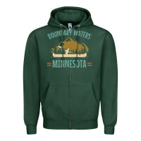 Sports Green retro boundary waters canoe minnesota Zipper Hoodie - DesignPulse