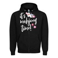 Black womens mahjong gift for her mahjong player v neck t shirt Zipper Hoodie - DesignPulse