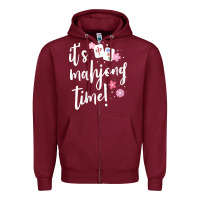 Burgundy womens mahjong gift for her mahjong player v neck t shirt Zipper Hoodie - DesignPulse