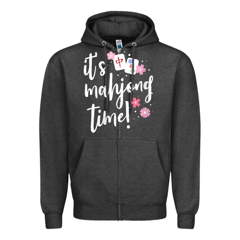 Womens Mahjong Gift For Her Mahjong Player V Neck T Shirt Zipper Hoodie by DesignPulse | Teevron