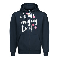 Navy womens mahjong gift for her mahjong player v neck t shirt Zipper Hoodie - DesignPulse
