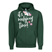 Sports Green womens mahjong gift for her mahjong player v neck t shirt Zipper Hoodie - DesignPulse