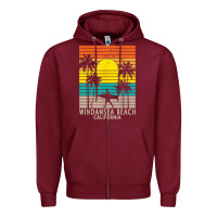 Burgundy windansea beach california ca surfer surfing surf palm tree Zipper Hoodie - DesignPulse