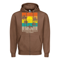 Chestnut windansea beach california ca surfer surfing surf palm tree Zipper Hoodie - DesignPulse