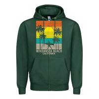 Sports Green windansea beach california ca surfer surfing surf palm tree Zipper Hoodie - DesignPulse