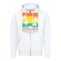 White windansea beach california ca surfer surfing surf palm tree Zipper Hoodie - DesignPulse