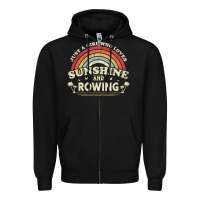 Black Rowing  . Just A Girl Who Loves Sunshine And Rowing Zipper Hoodie - DesignPulse