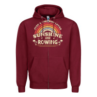 Burgundy Rowing  . Just A Girl Who Loves Sunshine And Rowing Zipper Hoodie - DesignPulse