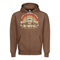 Chestnut Rowing  . Just A Girl Who Loves Sunshine And Rowing Zipper Hoodie - DesignPulse