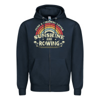 Navy Rowing  . Just A Girl Who Loves Sunshine And Rowing Zipper Hoodie - DesignPulse