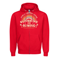 Red Rowing  . Just A Girl Who Loves Sunshine And Rowing Zipper Hoodie - DesignPulse