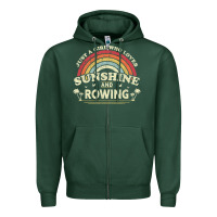 Sports Green Rowing  . Just A Girl Who Loves Sunshine And Rowing Zipper Hoodie - DesignPulse