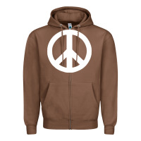 Chestnut Peace Sign Zipper Hoodie - DesignPulse