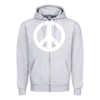 Heather Grey Peace Sign Zipper Hoodie - DesignPulse