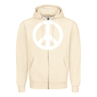 Sandshell Peace Sign Zipper Hoodie - DesignPulse