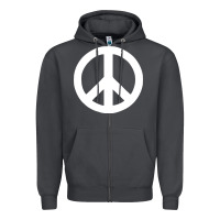 Smoke Peace Sign Zipper Hoodie - DesignPulse