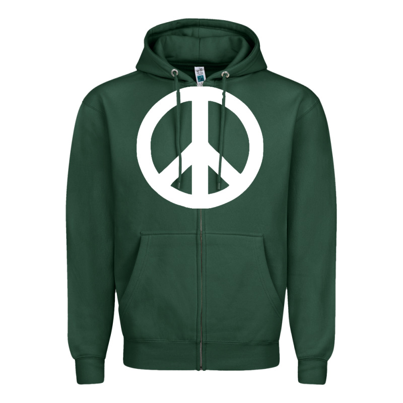 Peace Sign Zipper Hoodie by DesignPulse | Teevron
