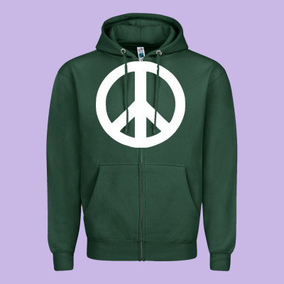 Peace Sign Zipper Hoodie Designed By Designpulse