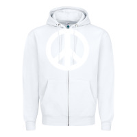 White Peace Sign Zipper Hoodie - DesignPulse