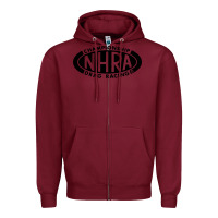 Burgundy nhra oval Zipper Hoodie - DesignPulse