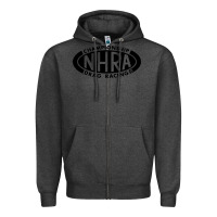Charcoal Heather nhra oval Zipper Hoodie - DesignPulse