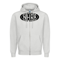 Dove Grey nhra oval Zipper Hoodie - DesignPulse