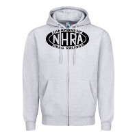 Heather Grey nhra oval Zipper Hoodie - DesignPulse