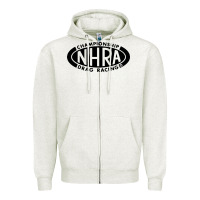 Oatmeal Heather nhra oval Zipper Hoodie - DesignPulse
