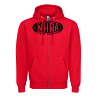 Red nhra oval Zipper Hoodie - DesignPulse
