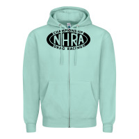 Seafoam nhra oval Zipper Hoodie - DesignPulse