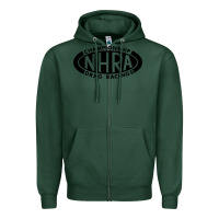 Sports Green nhra oval Zipper Hoodie - DesignPulse