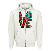 Oatmeal Heather christmas love Zipper Hoodie - JahusDesignShop