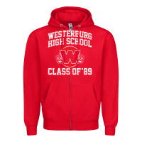Red westerburg class of 89 (heathers) variant Zipper Hoodie - DesignPulse