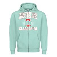 Seafoam westerburg class of 89 (heathers) variant Zipper Hoodie - DesignPulse