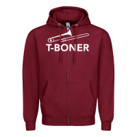 Burgundy funny trombone funny t boner funny t boner tboner Zipper Hoodie - DesignPulse