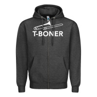 Charcoal Heather funny trombone funny t boner funny t boner tboner Zipper Hoodie - DesignPulse