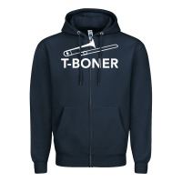 Navy funny trombone funny t boner funny t boner tboner Zipper Hoodie - DesignPulse