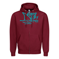 Burgundy fins up jimmy Zipper Hoodie - DesignPulse
