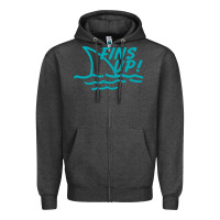 Charcoal Heather fins up jimmy Zipper Hoodie - DesignPulse