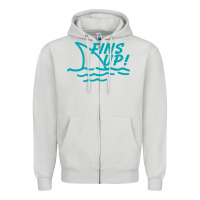 Dove Grey fins up jimmy Zipper Hoodie - DesignPulse