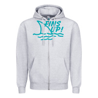 Heather Grey fins up jimmy Zipper Hoodie - DesignPulse
