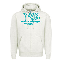 Oatmeal Heather fins up jimmy Zipper Hoodie - DesignPulse